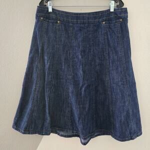 CJ Banks full A-line 100% cotton denim skirt 16 W